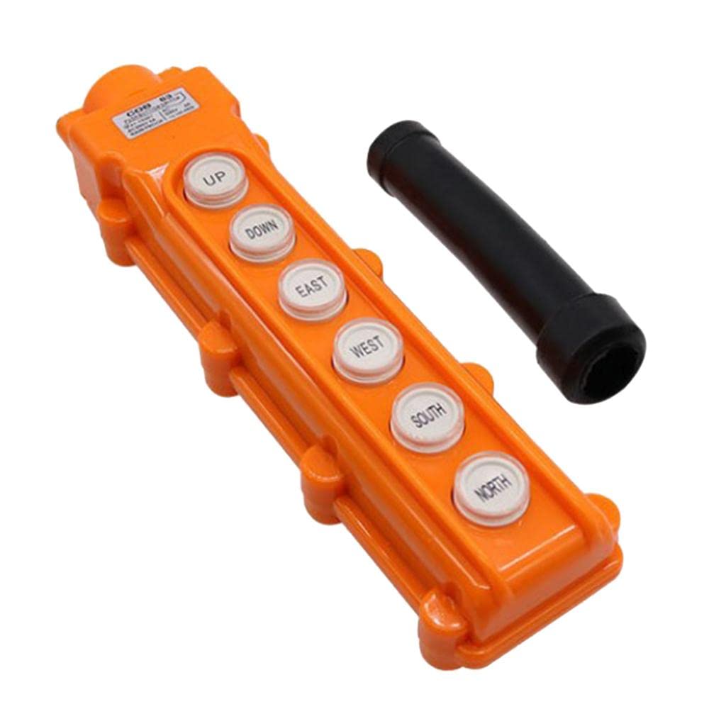 MERISHOPP 1pc COB63 Hoist Push Button Switch Rainproof 6 Ways AC 200/500V Orange-image-20