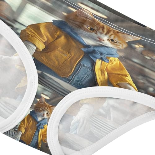 Orange and White Cat Dressed in Jeans Toddler Girls's Underwear 2T 202b88224