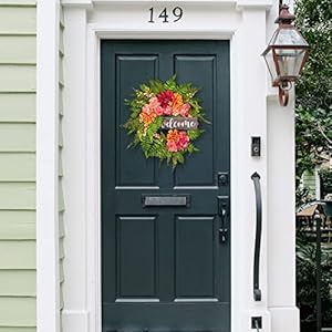 PGANDS Spring Wreaths for Front Door with Wooden Sign Peony Dahlia 20" Artificial Summer Wreath Floral Easter Decor for Indoor Outdoor Farmhouse Home Wall Window PGANDS Spring Wreaths for Front Door with Wooden Sign Peony Dahlia 20 Artificial Summer Wreath Floral Easter Decor for Indoor Outdoor Farmhouse Home Wall Window