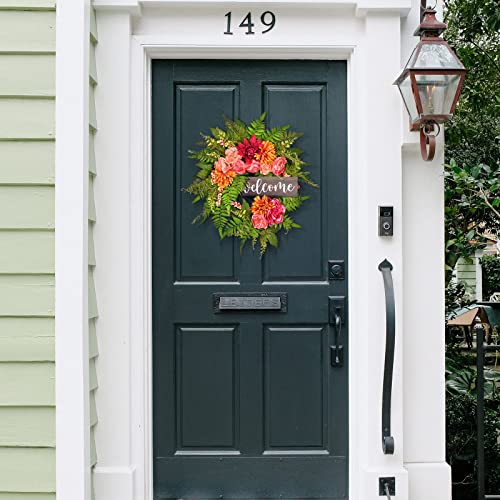 PGANDS-Spring-Wreaths-for-Front-Door-with-Wooden-Sign-Peony-Dahlia-20-Artificial-Summer-Wreath-Floral-Easter-Decor-for-Indoor-Outdoor-Farmhouse-Home-Wall-Window PGANDS Spring Wreaths for Front Door with Wooden Sign Peony Dahlia 20 Artificial Summer Wreath Floral Easter Decor for Indoor Outdoor Farmhouse Home Wall Window