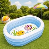 Toyshine 5.3ft Inflatable Swimming Pool for Kids & Family | 162 x 106 x 45 cm | Thick Durable PVC Outdoor Backyard Garden Water Pool for Summer Fun | Easy to Inflate & Store