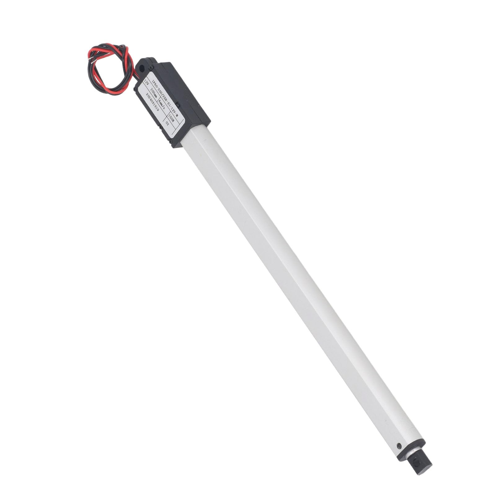 SIXRUN Attuatore Lineare 12V, Corsa 200mm Spinta 150N con Protezione da Sovraccarico per Apertura Elettrica Porte Auto Divani Reclinabili Tavoli TV Alzavetri