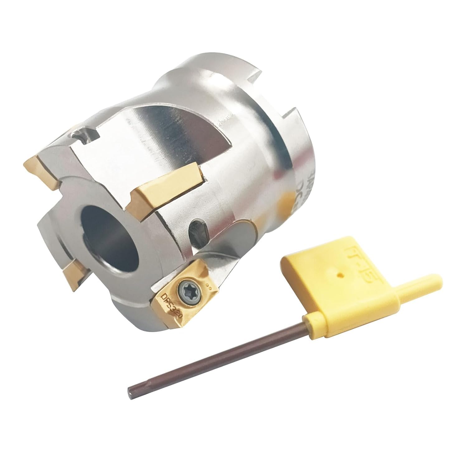 50mm R8-FMB22 Halterverlängerung Stirnfräser mit 400R-50-22 Planfräse 10 Stück APMT1604PDER-DP Hartmetall-Wendeschneidplatten + T15 Schlüssel für CNC-Maschinen, Metallbearbeitung