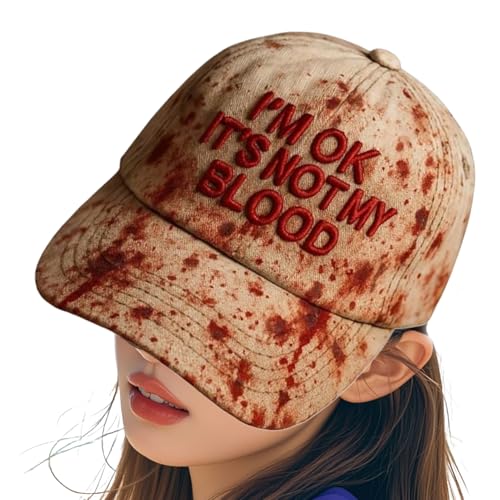 Gomice Gorras De Béisbol De Halloween Para Mujer - Sombrero Béisbol Unisex Espeluznante | Accesorios Disfraz para Fiestas Nocturnas de Otoño Casa Encantada Cosplay