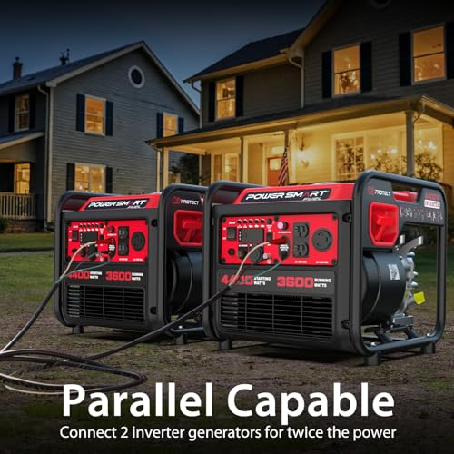 Image of PowerSmart 4400-Watt Inverter Generator, Open Frame Generator Gas Powered, CO Sensor, Emergency Home Backup, RV Ready 30A Outlet, EPA Compliment