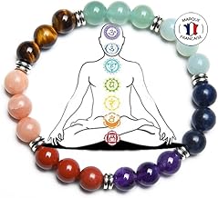 Attraction Zen BRACELET 7 CHAKRAS Pierres Naturelles | EBOOK Offert | Fait Main | Bijoux Femme Homme | Bracelet pierre naturelle | Pierres de 8mm | TOUTES LES PIERRES DE NOS BRACELETS SONT NATURELLES