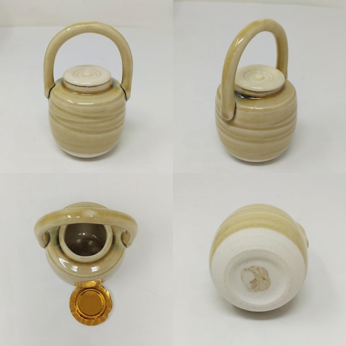 茶道具　赤楽　水滴　水注　在銘　共箱　V　6395 鯉江廣 Hiroshi Koie 錦だすき 茶注 木箱入 ST0739 | TOKONAME