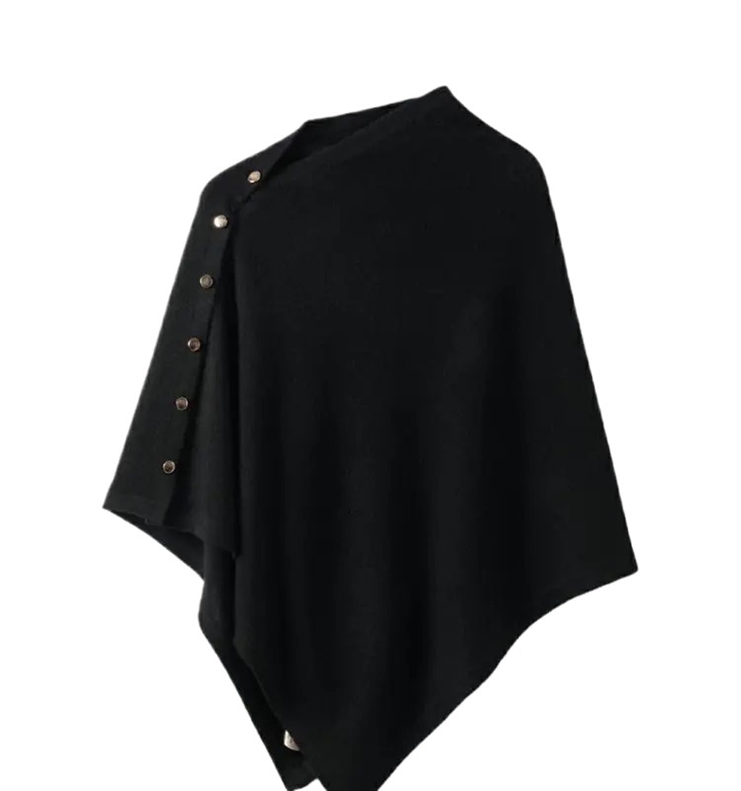 Poncho in Maglia da Donna Sciarpa Calda Lavorata a Maglia Tinta Unita, Spessa, Monopetto, Scialle, Mantello da Donna, Aperto sul Lato, Cardigan Intrecciato, Poncho