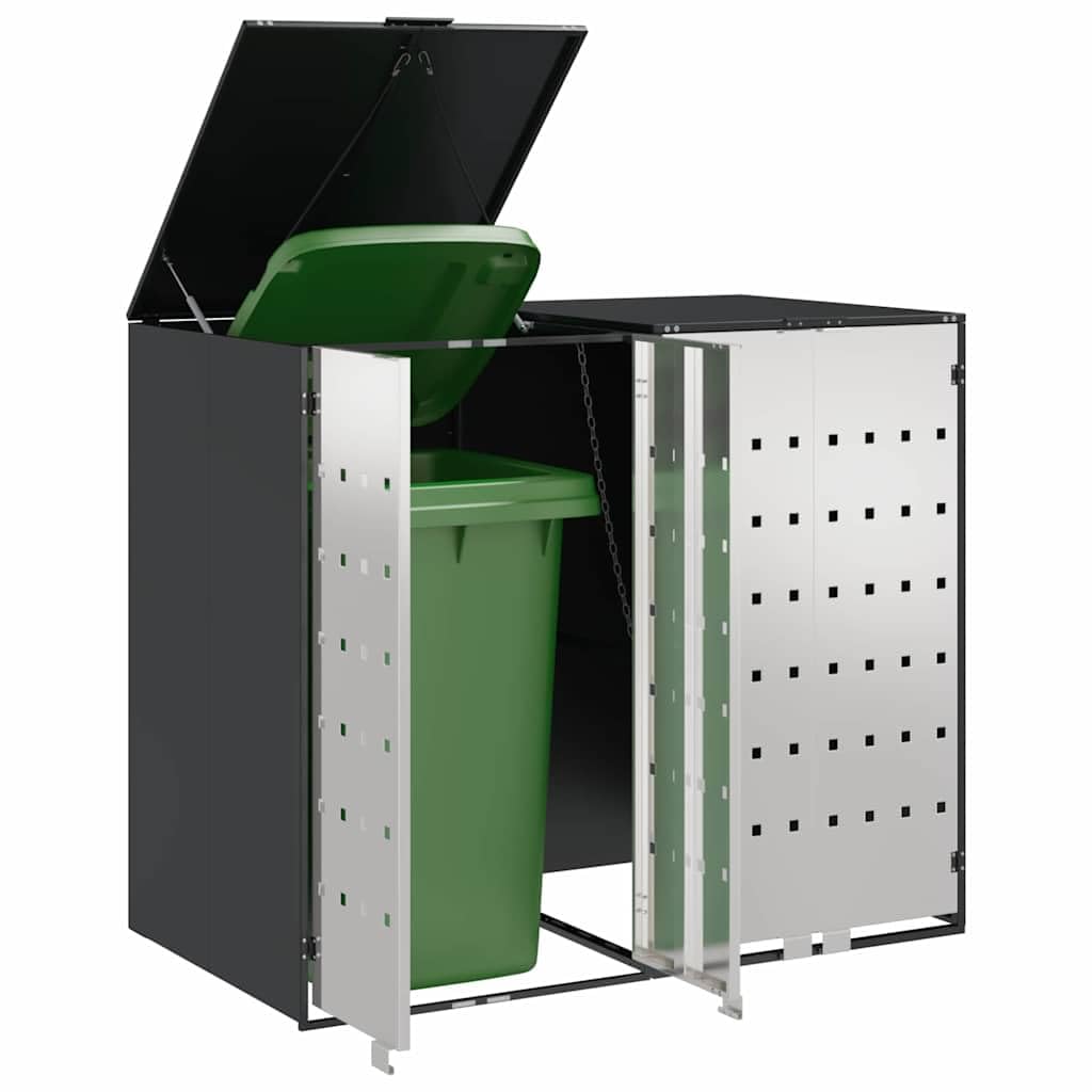 Almacenamiento de Cubos Wheelie para 3 Cubos Antracita Acero,Casa y jardín,Productos del hogar,Accesorios para contenedores de residuos,Soportes para contenedores de residuos,47.6kg-3394778