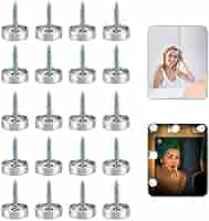 16 Viti A Specchio Con Tappi - Acciaio Inox Per Specchi E Mobili