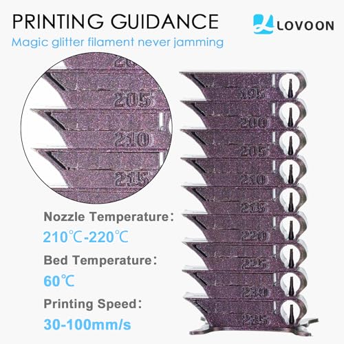 Image of LOVOON 3D PLA Filament 1.75mm Sparkle Glitter, Burnt Titanium 3D Printer Filament, Sparkle in Sunlight Filament, Subtle Glitter Color Change, Galaxy Wine Red, 1KG(2.2lbs) /Spool