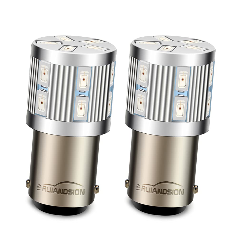 2 Ampoules LED BA15D Ambre 10-60V - Pour Voiture, Camping-car, Bateau !