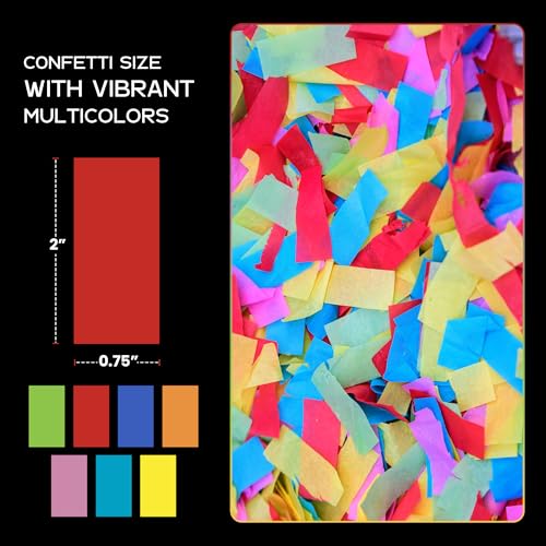 Image of Ultimate Confetti, Multicolor Biodegradable Confetti - Rectangular Fluttering Tissue Paper Confetti for Cannon and Launcher use - Best for Holidays, Birthday, Wedding, and Parties - 1 lb, 16 oz
