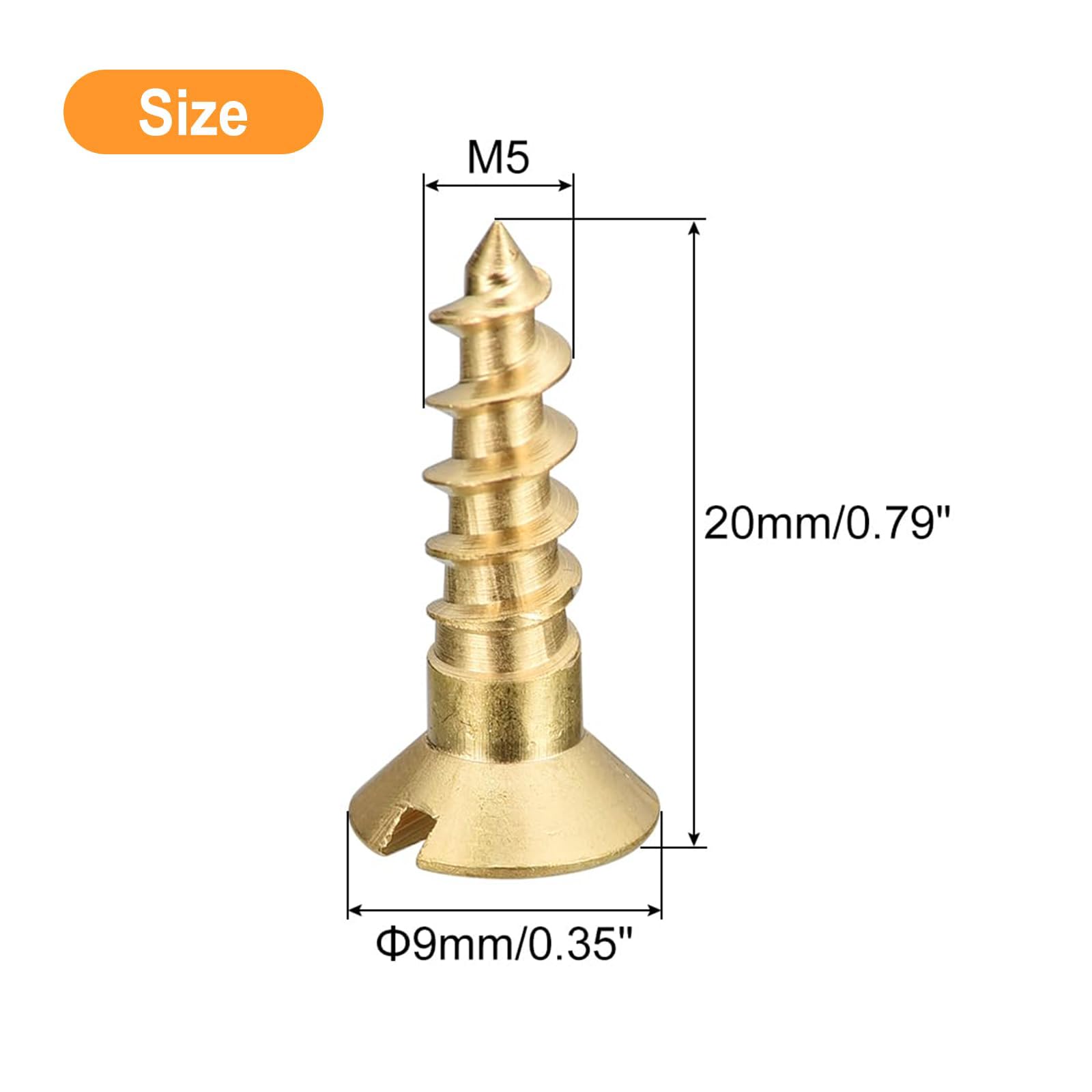 TA-VIGOR 50Pcs Self Tapping Screws, M5 Slotted Flat Head Screw, 20mm Round Head Slotted Tapping Screws - Image 2