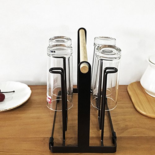 MAJOZ Soporte para tazas de metal, organizador de tazas, soporte para botellas,...