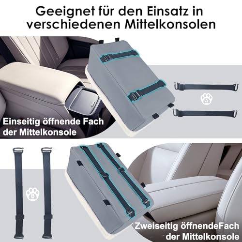 Hunde-Autositz für kleine Hunde und Katzen, Erhöhter Hundesitz für Hunde mit weichem Plüsch, Haustierautositz mit Metallrahmen für Vorder- und Rücksitz bis zu 5.4KG (Grau, Klein)
