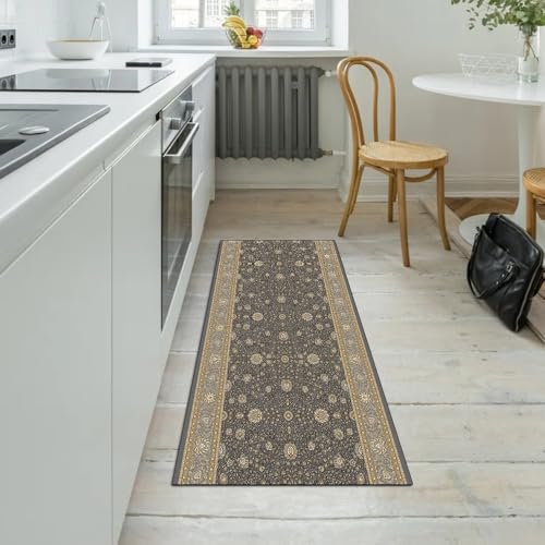 Alfombra de pasillo antideslizante y atrapasuciedad vintage 5