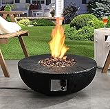 Ehomexpert Fire Pits, 28' Round 30,000 BTU Auto-Ignition Propane Gas Fire Pit for Outdoor Garden...