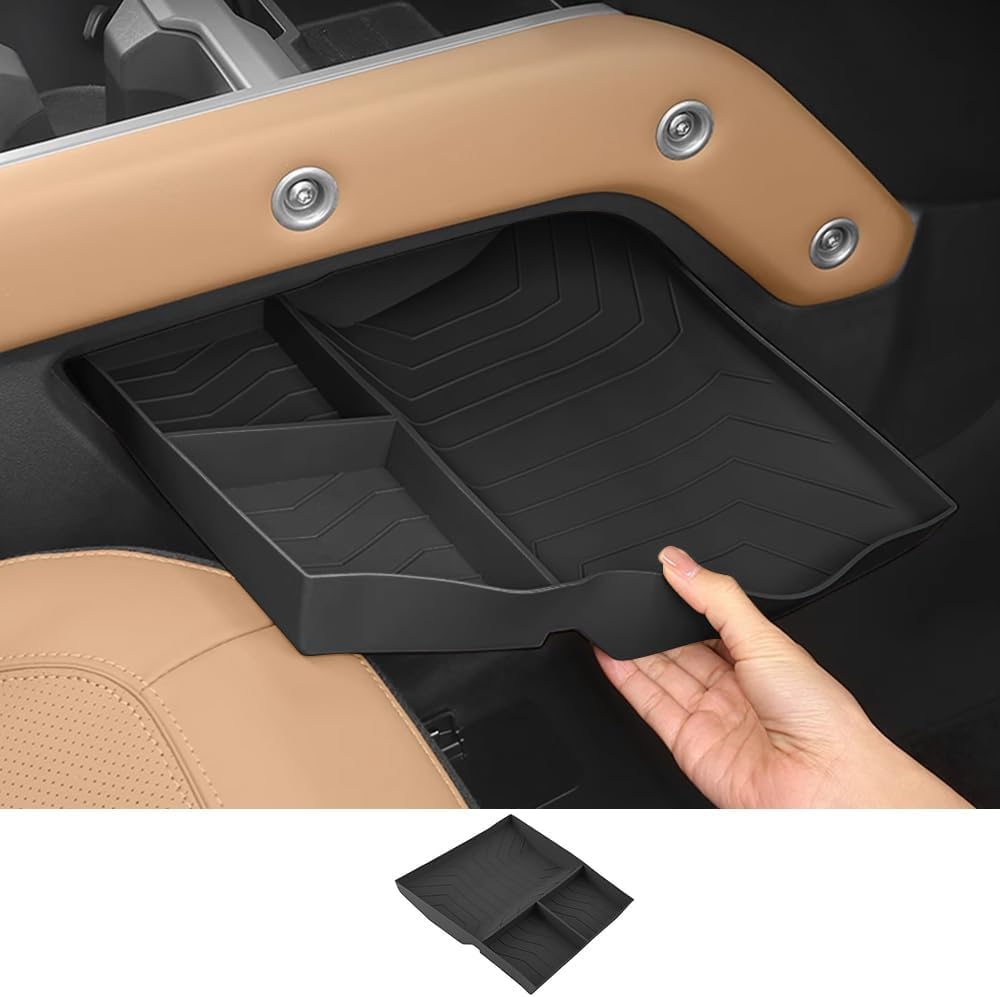 SHIFENG Per NUOVO 2025 LR Defender 90 110 130 Console inferiore Vassoio di Immagazzinaggio Scatola Organizzatore Interno Silicone Pad Protettivo Accessori (nero)