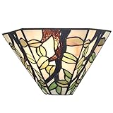 SAMTEEN Tiffany Style Wall Sconce 11 Inches Vintage 1-Light Stained Glass Sconces Wall Lighting Tiffany Wall Mount Lamp for Bedroom Hallway Stairway Living Room Kitchen