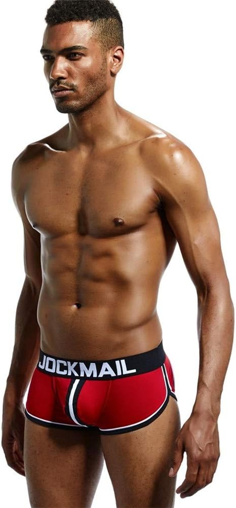 JOCKMAIL Men's Boxer Briefs Men Open Back Underwear Cotton Comfort Soft Boxer Brief for Men - Image 2