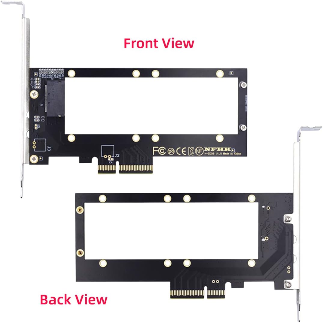 PCI-E 4.0 4X Host to NVMe Ruler 1U GEN-Z EDSFF Adapter 9.5mm 15mm 25mm Thickness Short SSD E1.S with Heat Sink PM9A3 PM9D3 P5801X Carrier