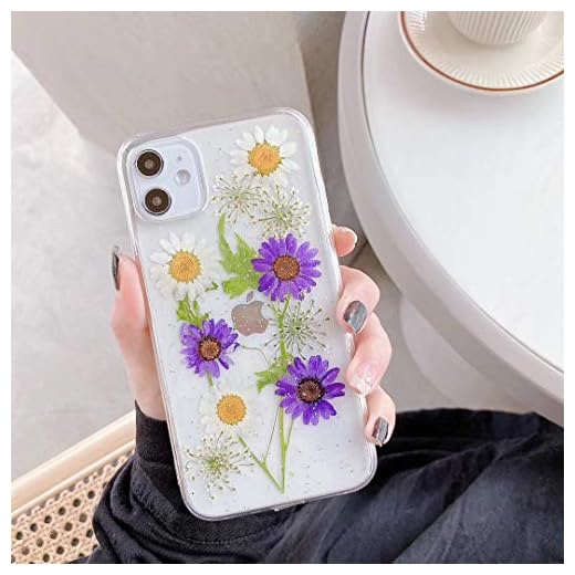 iPhone 8 Plus skal iPhone 7 Plus mobiltelefonskal blomma skal kristall äkta torkade blommor skyddande skal silikon baksida handgjorda stötfångare skal skydd för Apple iPhone 7 Plus/8 Plus 5,5 tum, B2