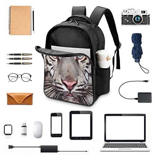Sac à dos mode 3D tigre blanc confortable pour ordinateur