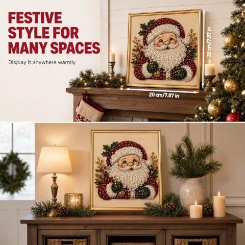 DIY Christmas Pearl Diamond Art Kit With Frame, Pearl Art Craft (Set B) - 4