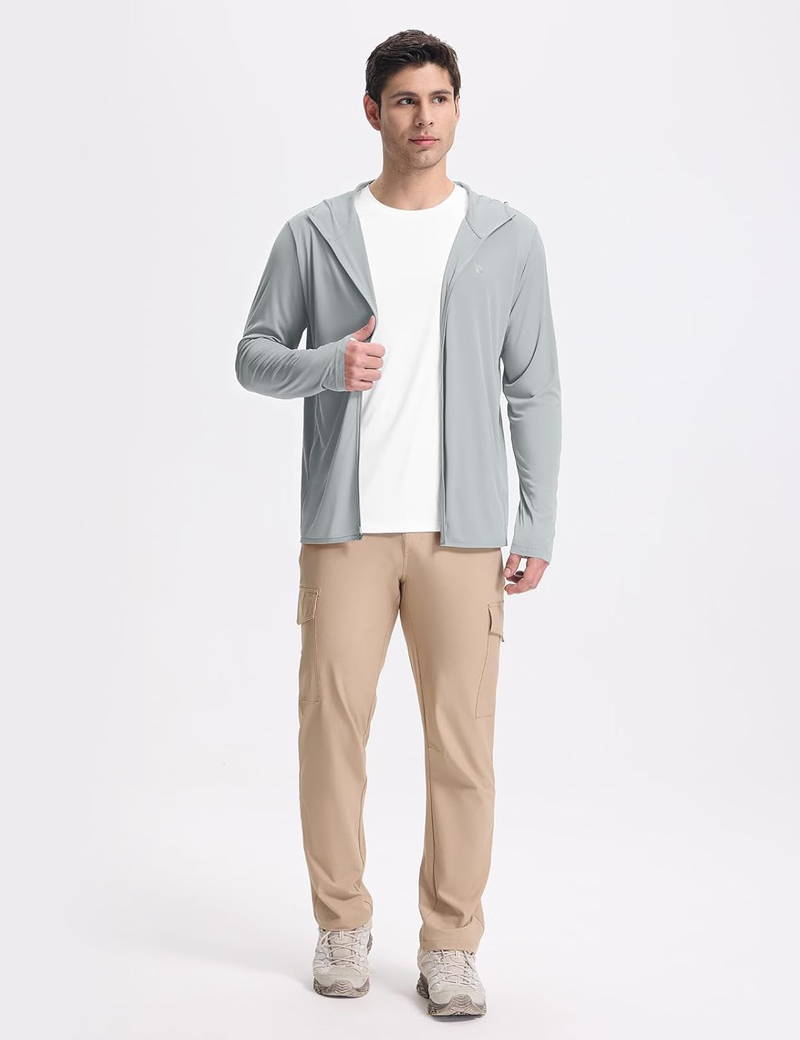 baleaf Men's UPF 50+ Full Zip Light Jacket Hooded Long Sleeve Cooling Shirt with Pocket Hiking Fishing Outdoor Performance - Image 7