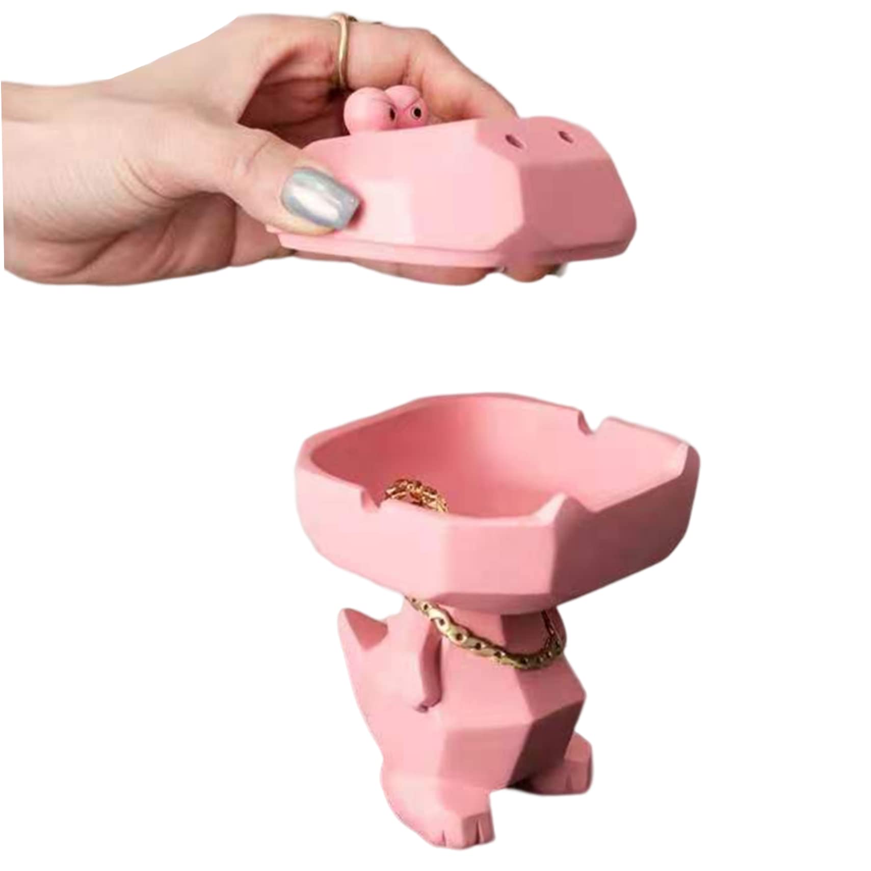 Cendrier Crocodile Avec Couvercle – Design Mignon Et Anti-odeur, Résine Résistante, Idéal Pour Intérieur Et Extérieur (cadeau Fumeur)