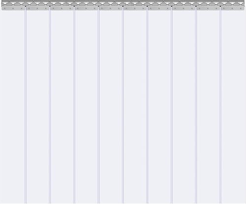 Miniatura 11 de VEVOR Cortina de tiras de PVC transparente, 84 pulgadas de alto x 60 pulgadas de ancho, 10 piezas con 50% de superposición para congeladores