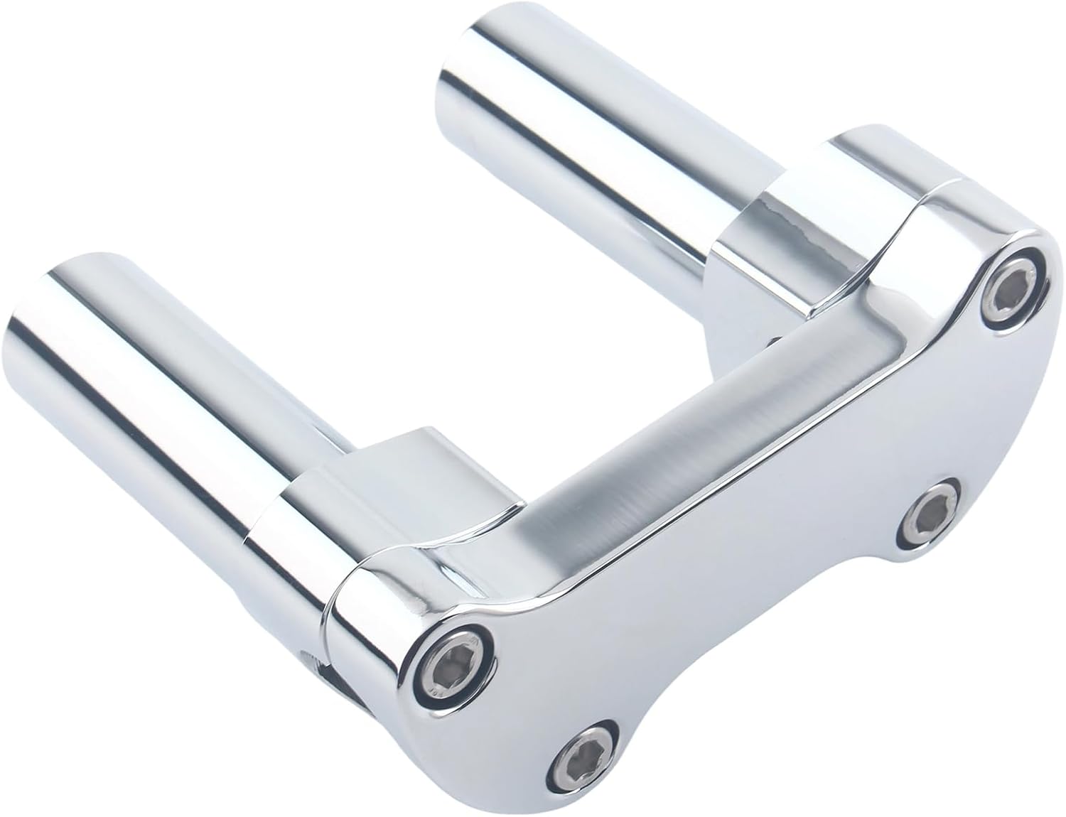 4" inch Tall Handlebar Riser Top Clamp Compatible with Harley Touring Dyna Softail Sportster, Chrome (rise height：4" ；for 1" Handlebar)