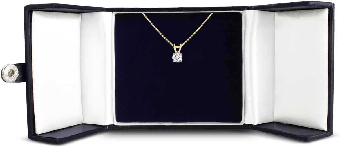 SuperJeweler Lab Grown Diamond Necklace for Women in Real White or Yellow Gold w/Free 18" Silver Chain | Diamond Solitaire Necklace Available in All Carat Weights | Sustainable, Conflict-Free Jewelry