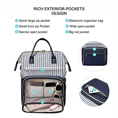 LOVEVOOK Laptop Rucksack Damen, Schulrucksack Mädchen Teenager mit 15,6 Zoll Laptopfach, Wasserdicht Rucksäcke 20L mit USB Ladeanschluss, für Schule Lehrer Uni Student - Image 6
