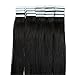 Produktbild Tape Extensions Echthaar Naturschwarz #1B Haarverlängerung Echthaar 40 Tressen 80g Glatt (14zoll-35cm)