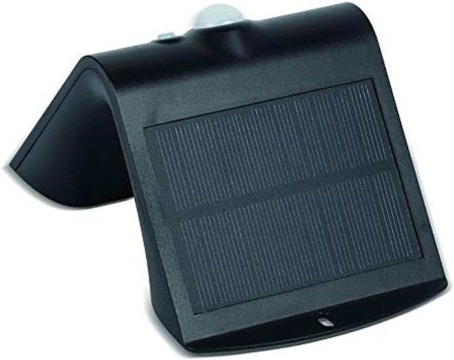 A dalt view of Luceco LED Solar Guardian Wall Light showing solar panel