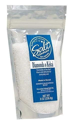Hawaiian Island Salt Company 2 bolsas de 8 onzas cada uno Diamantes o Kekai