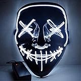 Moonideal Halloween Light Up Mask EL Wire Scary Mask for Halloween Festival Party Sound Induction...