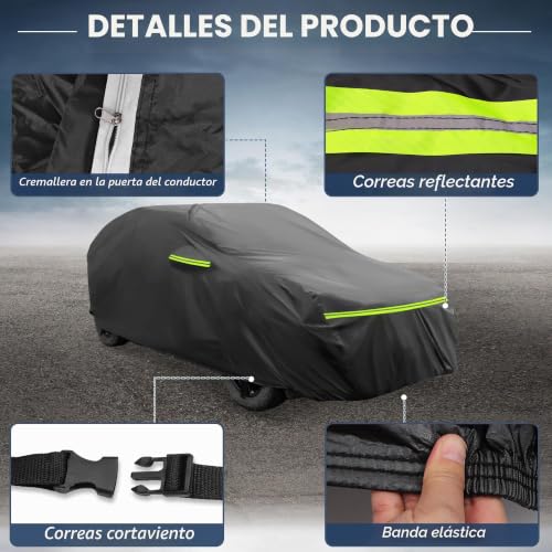 Funda de coche impermeable Seat Arona 2017-2021 con cremallera y material 210D 6