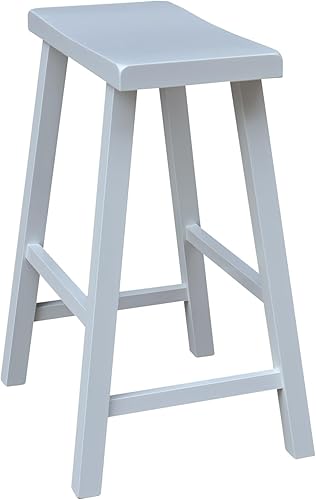 Miniatura 35 de IC International Concepts, Taburete para asiento de sillín-24 pulgadas de alto, madera sólida/real, madera de parawood resistente, Diy, listo para