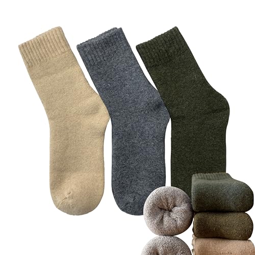 Image of MAGIARTE Womens Boot Wool Socks Christmas Gift Pack Winter Thick Warm Vintage Cozy Crew Socks for Women 3 /4 /5- Pack