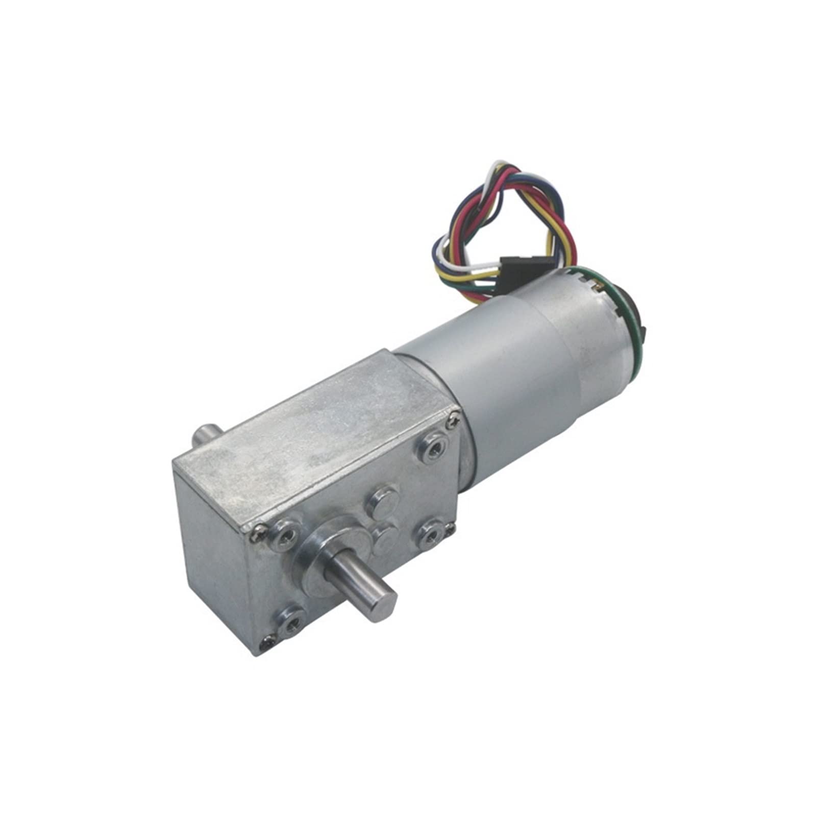 FCARUMIQP DC Motor D C 12v 24v Turbo Speed Reducer Worm Geared Dual Shafts High Torque 11PPR Encoder Gear : 470 RPM, Voltage 24V(24v,260 rpm)