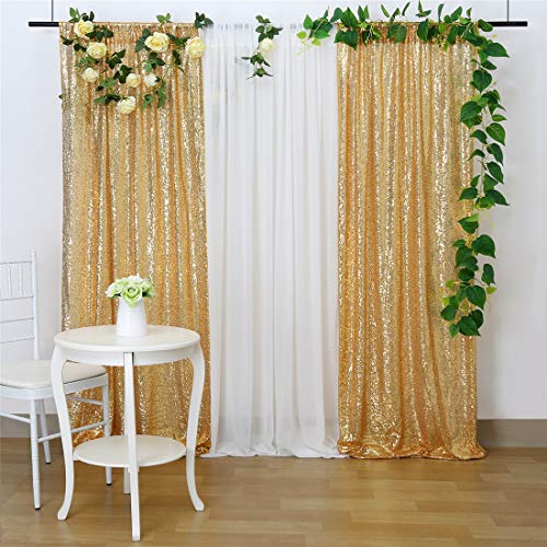 Image of Sequin Backdrop Curtain 4 Panels 2ftx8ft Wedding Ceremony Background Backdrop Glitter Shimmer Fabric Backdrop Drapes