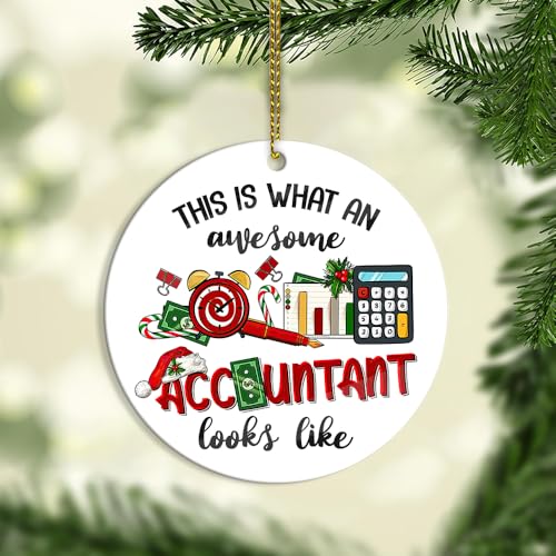 Acrylic Accountant Ornaments for Christmas Tree, Best Accountant Ever Xmas Ornaments Decoration, CPA Accountants Holiday Keepsake Gifts for Coworkers, Tax Bookkeepers, Accounting Students & Graduates
