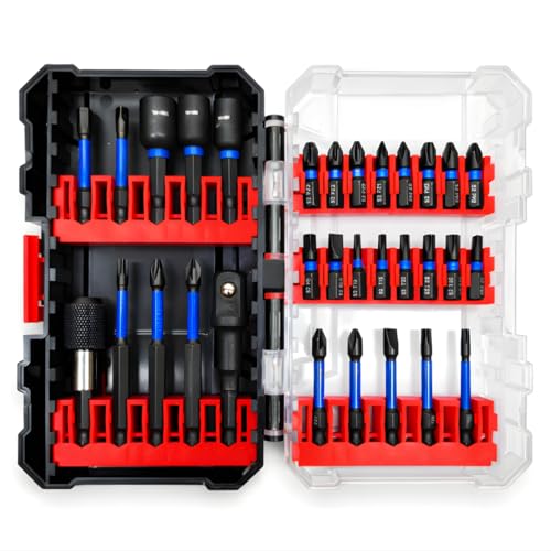 Image of JPT 31-Piece Impact Driver Bit Set | S2 Taiwan Steel Impact Rated Bits with Phillips, Torx, Hex & Nut Driver | Includes Bit Holder & Socket Adapter | For Drill & Impact Driver | Ultra Heavy Duty