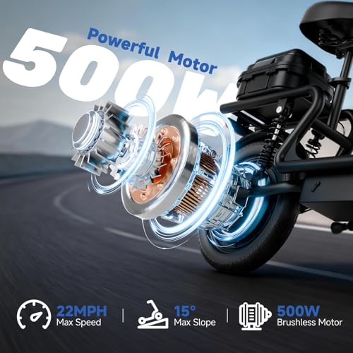 Image of Foldable Electric Scooter for Adults, 350W /500W Motor, Up to 22 MPH, 8.5 inch /10 inch /14 inch Tires, 15‑31 Miles Range, Dual Brakes E Scooter with Seat & Bag