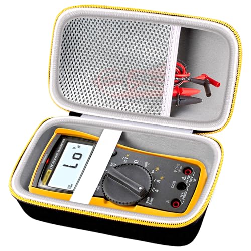 Image of Comecase Hard Multimeter Case Compatible with Fluke 117 /115 /116 | Hard Shell Storage, Mesh Pocket for Test Leads, Handle, Grey Interior, for Fluke 101 107, Electricians and Travel, Case Only
