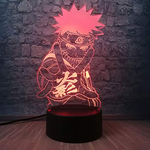 Halb Uzumaki Nachtlicht anime USB 16 Farben ändern 3d führte Japan Cartoon Hokage Hauptrolle Jungen hart Mann Touch Fernbedienung Lampe Kinderzimmer Schreibtisch Dekoration Party Display Cover