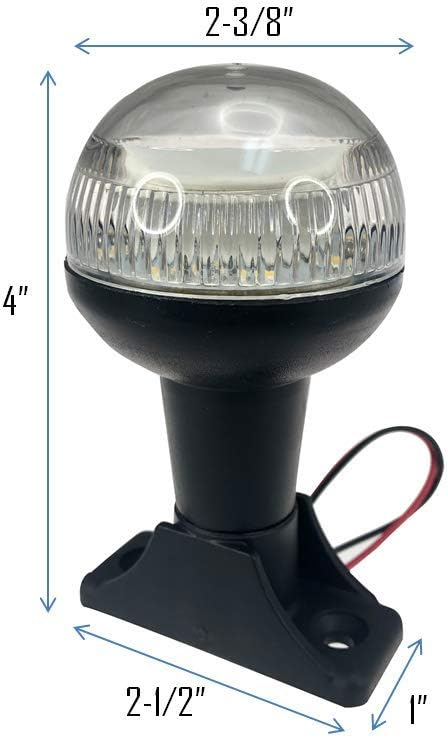 Pactrade Marine Boat LED All Round Anchor Navigation Light SS Pole 4" H USCG 2NM